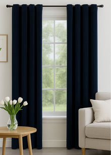 Velours gordijn Donkerblauw - Maatwerkgordijnen.nl