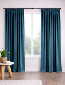 Velours gordijn Petrol