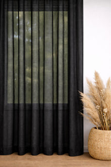 Inbetween gordijn Linnenlook zwart