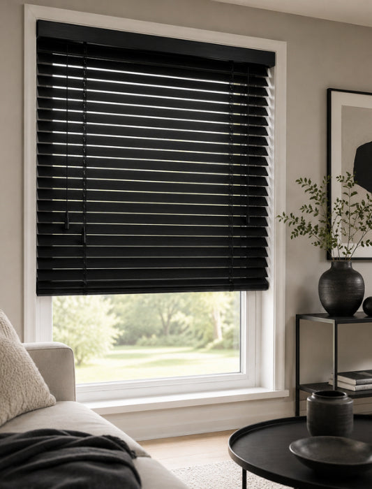 Houten Jaloezie 50mm - Softline - Deep Black
