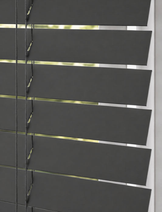 Houten Jaloezie 50mm - Softline - Donkergrijs