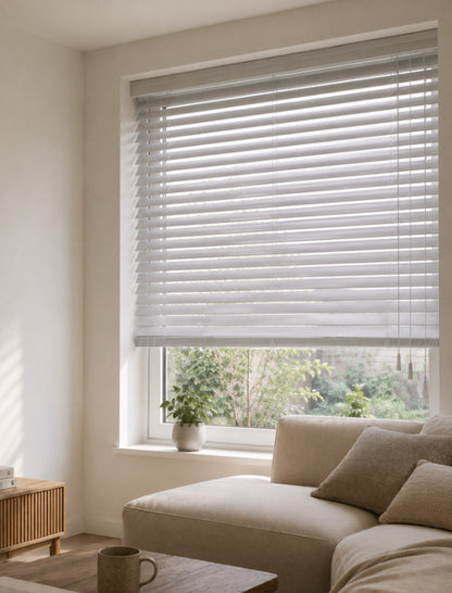 Houten Jaloezie 50mm - Softline - Lichtgrijs
