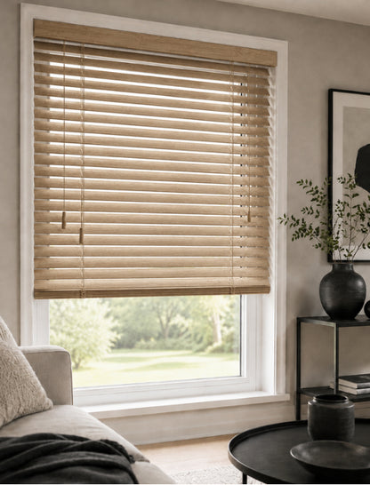 Houten Jaloezie 50mm - Softline - Naturel eiken
