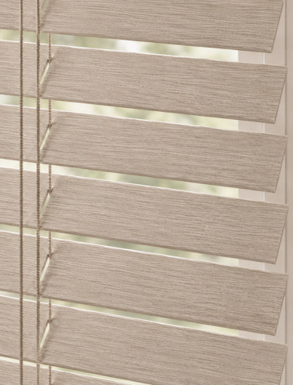 Houten Jaloezie 50mm - Softline - Licht greige eiken