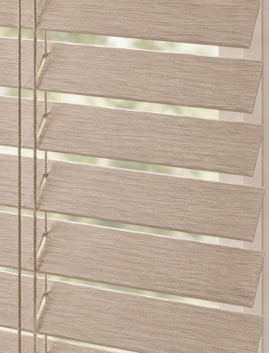 Houten Jaloezie 50mm - Softline - Licht greige eiken