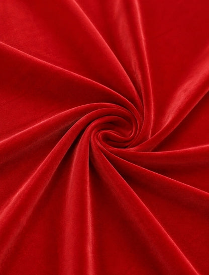 Velours gordijn - Bright red