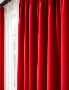 Velours gordijn - Bright red