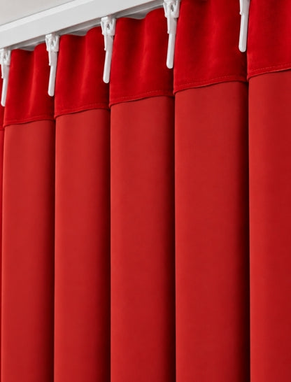 Velours gordijn - Bright red