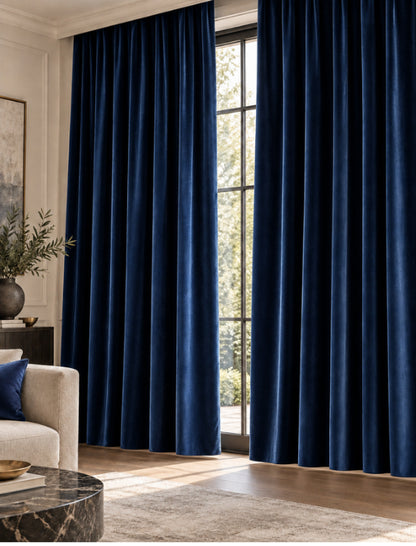 Velours gordijn - Blauw