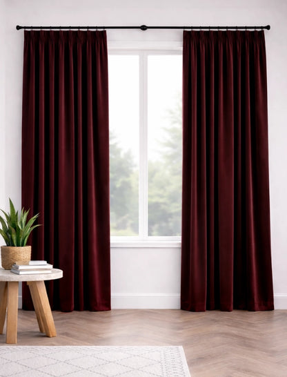 Velours gordijn Bordeaux