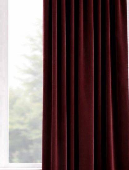 Velours gordijn Bordeaux