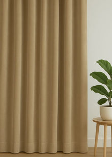 Velours gordijn Donker beige