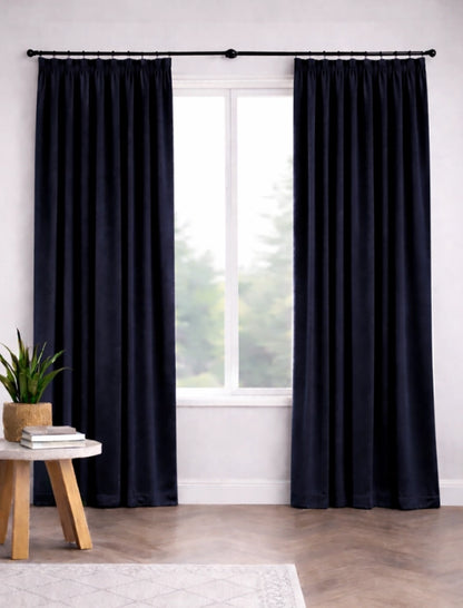 Velours gordijn Donkerblauw
