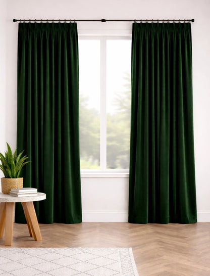 Velours gordijn Donkergroen