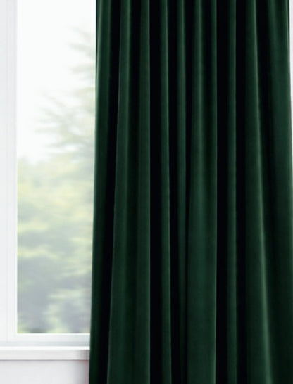 Velours gordijn Donkergroen