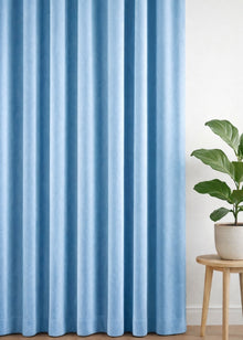 Velours gordijn Lichtblauw