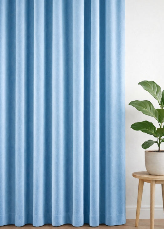 Velours gordijn Lichtblauw