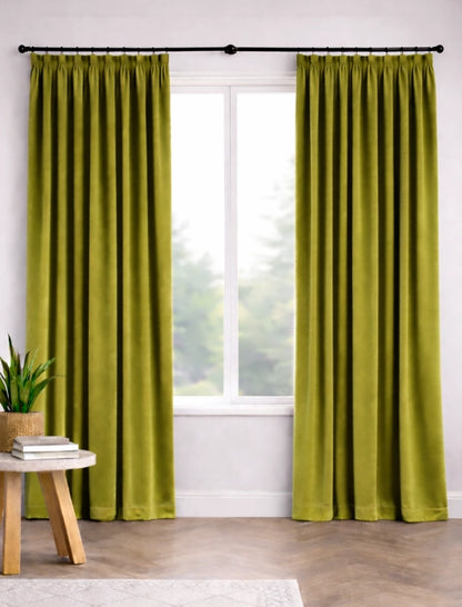 Velours gordijn Lime groen
