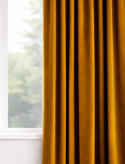 Velours gordijn Oker