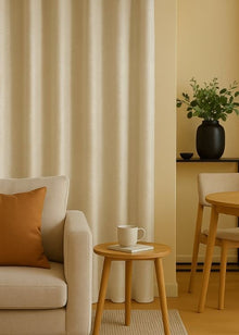 Cleveland curtain Ivory B: 150 x H: 330 cm - 1 deel - Railsysteem - Enkele plooi - Verduisterend (wit) - Maatwerkgordijnen.nl