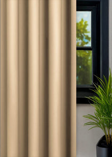 Gordijn Beige 255x110 cm - 2 delen (gelijk) - Beige - Railsysteem - Enkele plooi - Maatwerkgordijnen.nl