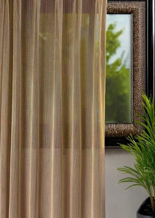 Gordijn Metallic goud/taupe 290x208 cm - 1 deel - goud/taupe - Railsysteem - Dubbele plooi - Maatwerkgordijnen.nl