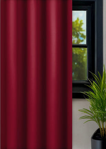 Gordijn Rood 310x258 cm - 2 delen (gelijk) - Rood - Railsysteem - Enkele plooi - Verduisterend (antraciet) - Maatwerkgordijnen.nl