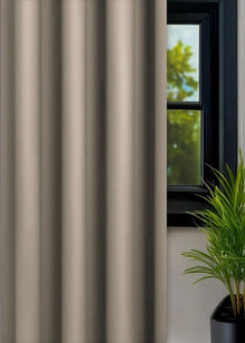 Gordijn Taupe 110x279 cm - 1 deel - Taupe - Railsysteem - Dubbele plooi - Maatwerkgordijnen.nl