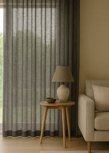 Inbetween gordijn Linnenlook antraciet - Maatwerkgordijnen.nl