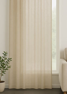 Inbetween gordijn Linnenlook beige - Maatwerkgordijnen.nl