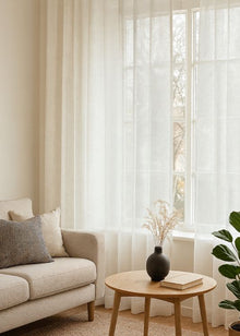 Inbetween gordijn Linnenlook ecru - Maatwerkgordijnen.nl