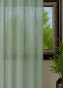 Inbetween gordijn Linnenlook groen - Maatwerkgordijnen.nl