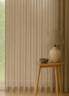 Inbetween gordijn Linnenlook taupe - Maatwerkgordijnen.nl