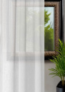 Gordijn Linnenlook Wit 300x260 cm - 1 deel - look Wit - Railsysteem - Wave plooi
