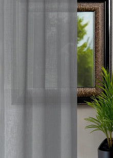 Inbetween Linnenlook grijs B: 149 x H: 131 cm - 2 delen (gelijk) - Railsysteem - Enkele plooi - Maatwerkgordijnen.nl