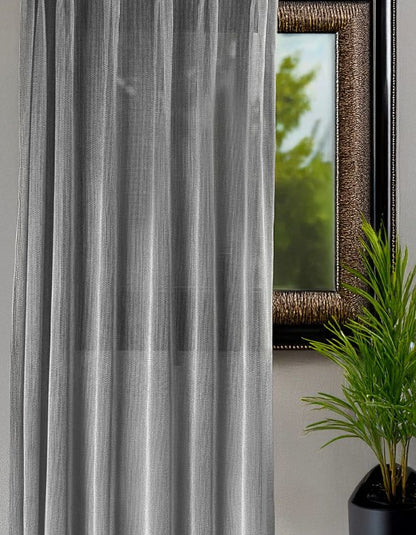 Inbetween metallic Zilvergrijs - Maatwerkgordijnen.nl