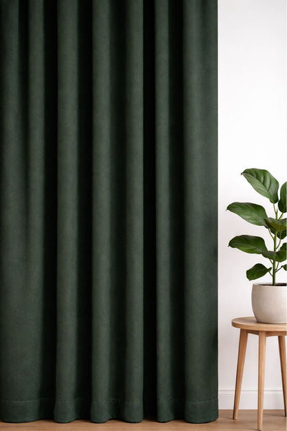 Oxford gordijn Donkergroen - Maatwerkgordijnen.nl