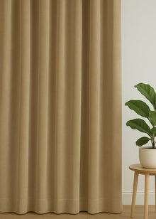 Velours gordijn Donker beige - Maatwerkgordijnen.nl