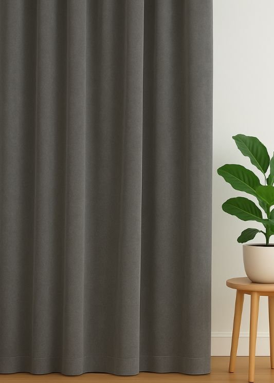 Velours gordijn Grijs - Maatwerkgordijnen.nl