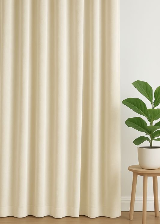 Velours gordijn Ivoor - Maatwerkgordijnen.nl