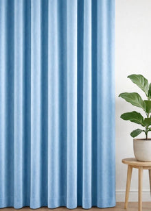 Velours gordijn Lichtblauw - Maatwerkgordijnen.nl