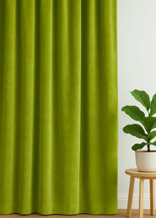 Velours gordijn Lime groen - Maatwerkgordijnen.nl