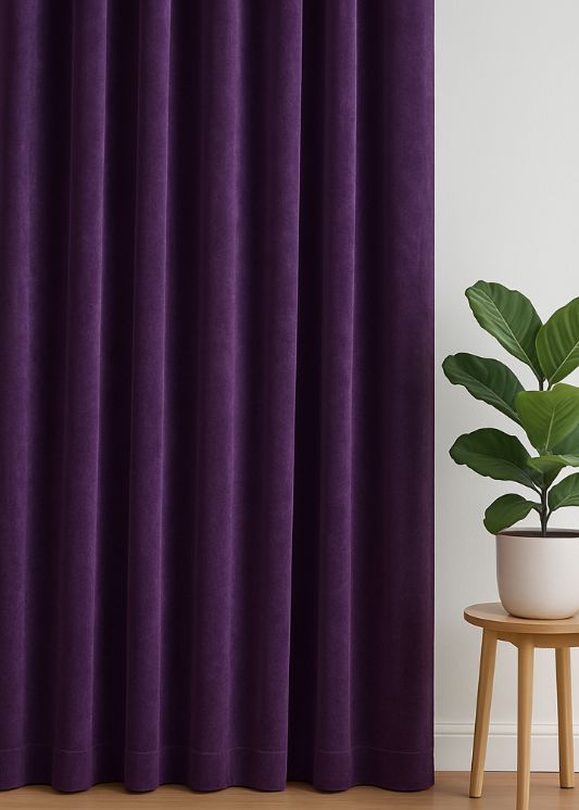 Velours gordijn Paars - Maatwerkgordijnen.nl