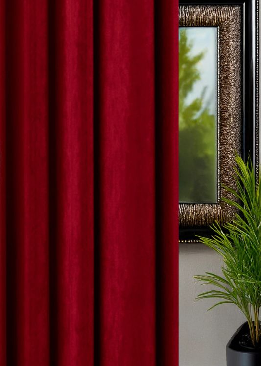 Velours gordijn Rood - Maatwerkgordijnen.nl