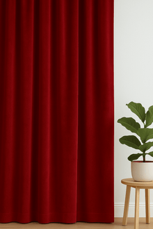 Velours gordijn Rood - Maatwerkgordijnen.nl