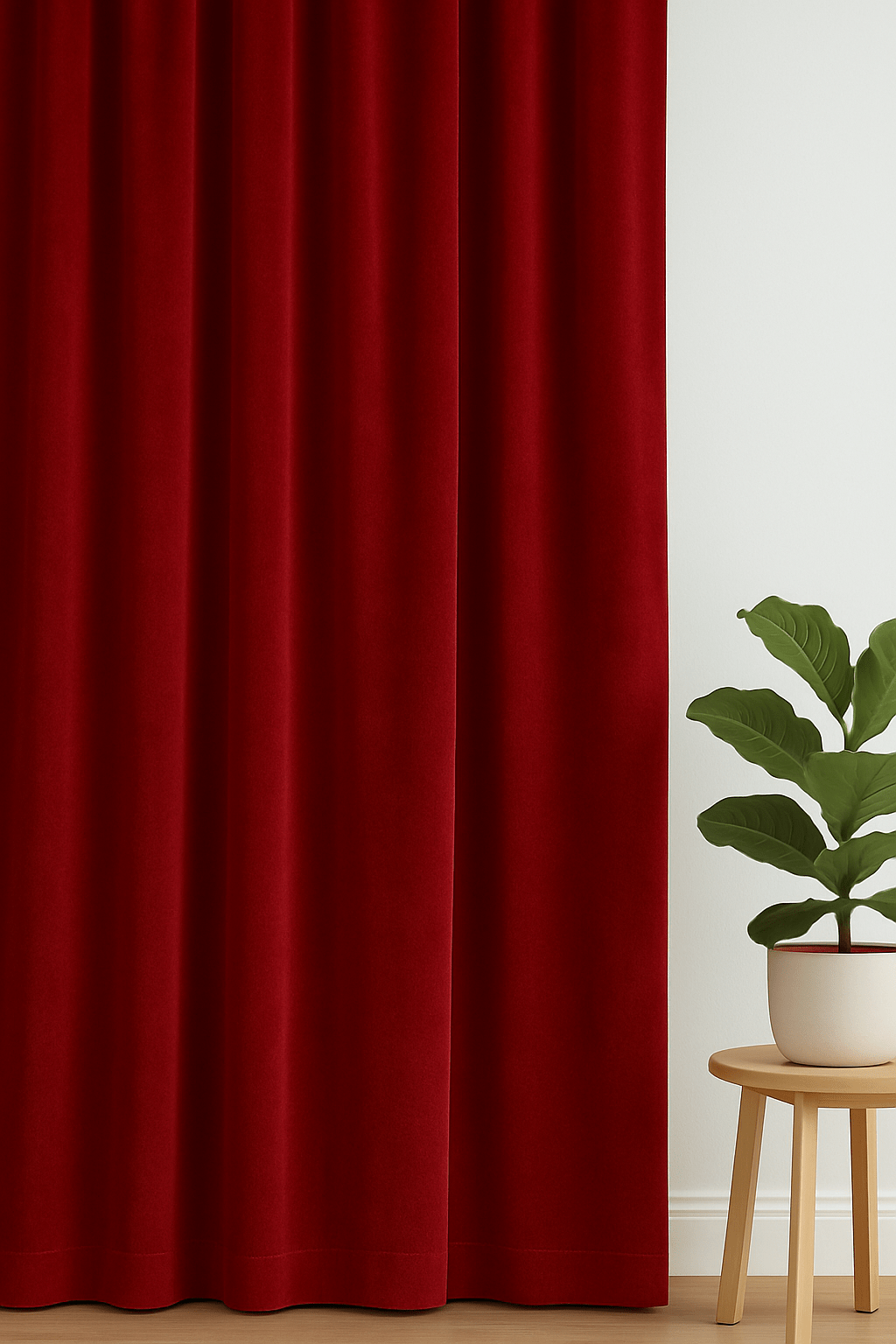 Velours gordijn Rood - Maatwerkgordijnen.nl