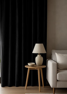 Velours gordijn Zwart - Maatwerkgordijnen.nl