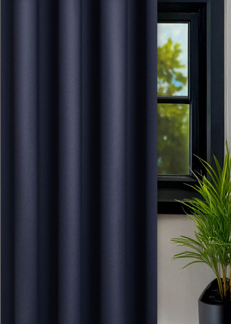 Verduisterend Donkerblauw B: 160 x H: 290 cm - 1 deel - Railsysteem - Dubbele plooi - Maatwerkgordijnen.nl