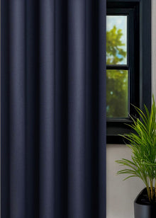 Verduisterend Donkerblauw B: 160 x H: 290 cm - 1 deel - Railsysteem - Dubbele plooi - Maatwerkgordijnen.nl