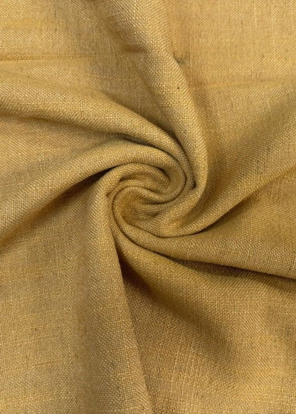 Verona Linnen Okergeel - Maatwerkgordijnen.nl